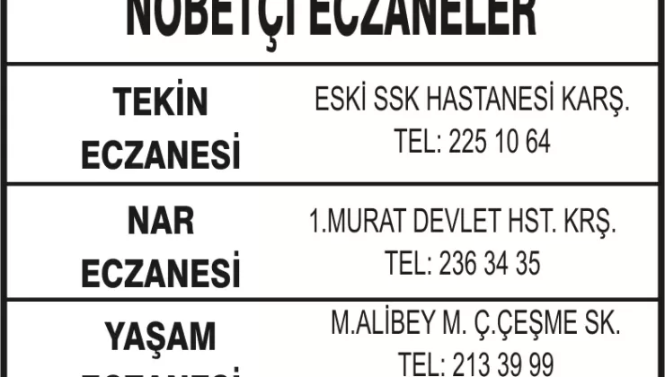 Nöbetçi Eczaneler