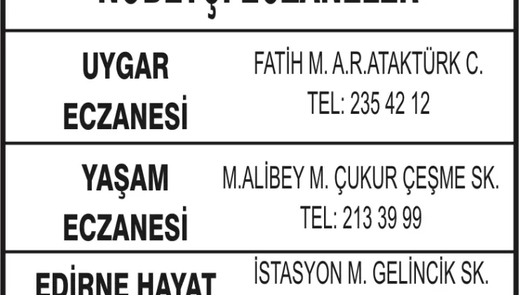 Nöbetçi Eczaneler