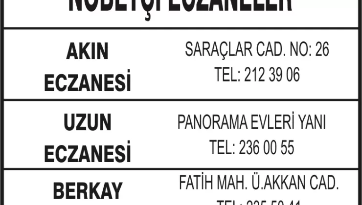 Nöbetçi Eczaneler
