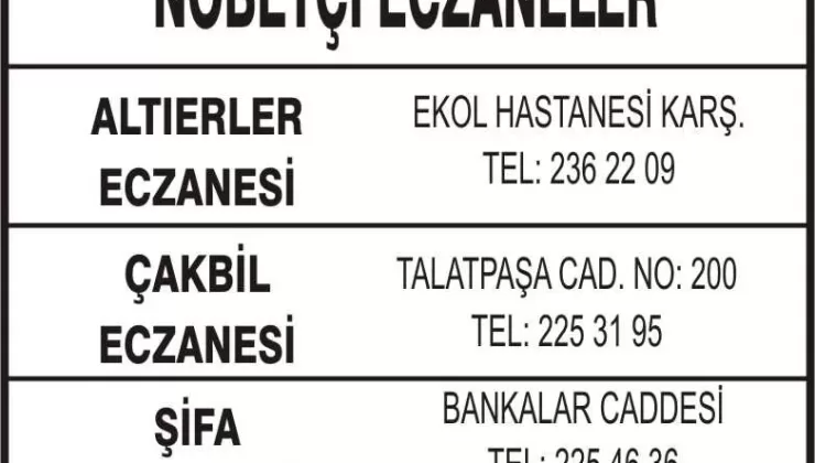 Nöbetçi Eczaneler