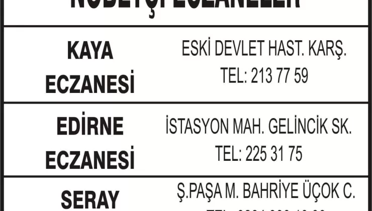 Nöbetçi Eczaneler