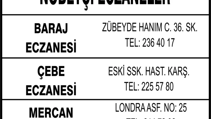 Nöbetçi Eczaneler