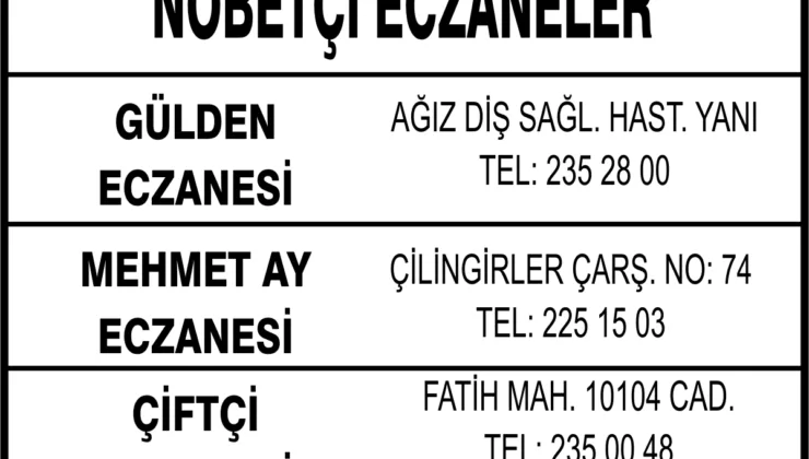 Nöbetçi Eczaneler