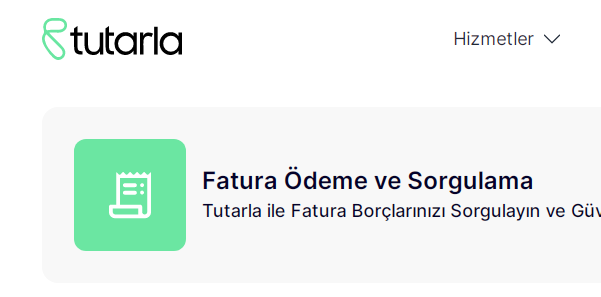 Tutarla Fatura Ödeme Hizmeti