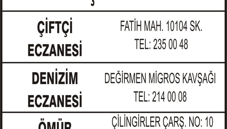 Nöbetçi Eczaneler