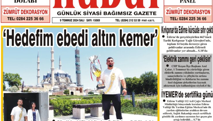 9 Temmuz 2024 Salı Hudut Gazetesi