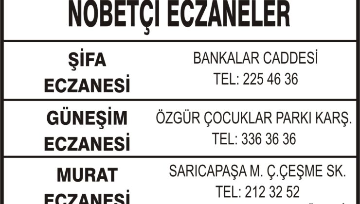 Nöbetçi Eczaneler