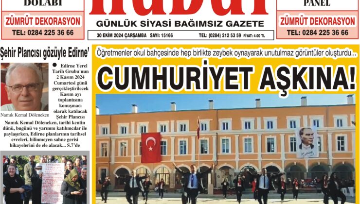 30 Ekim 2024 Çarşamba Hudut Gazetesi