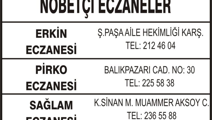 Nöbetçi Eczaneler
