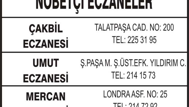 Nöbetçi Eczaneler