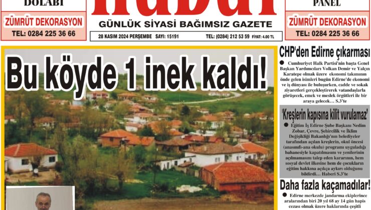 28 Kasım 2024 Perşembe Hudut Gazetesi