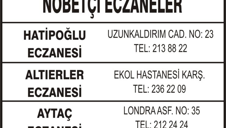 Nöbetçi Eczaneler