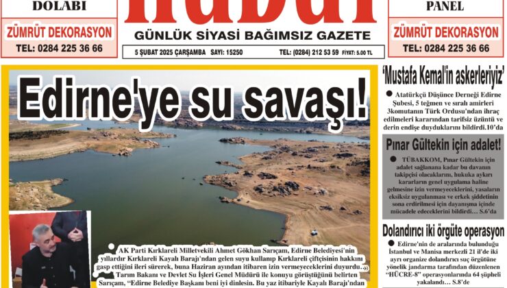 5 Şubat 2025 Çarşamba Hudut Gazetesi