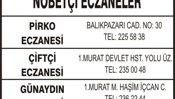 Nöbetçi Eczaneler