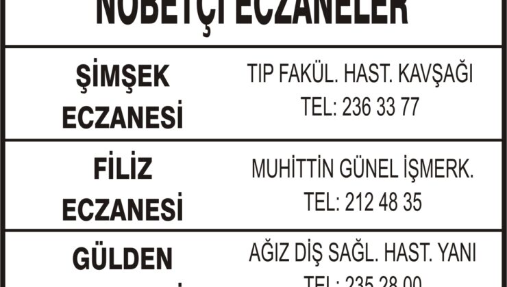 Nöbetçi Eczaneler