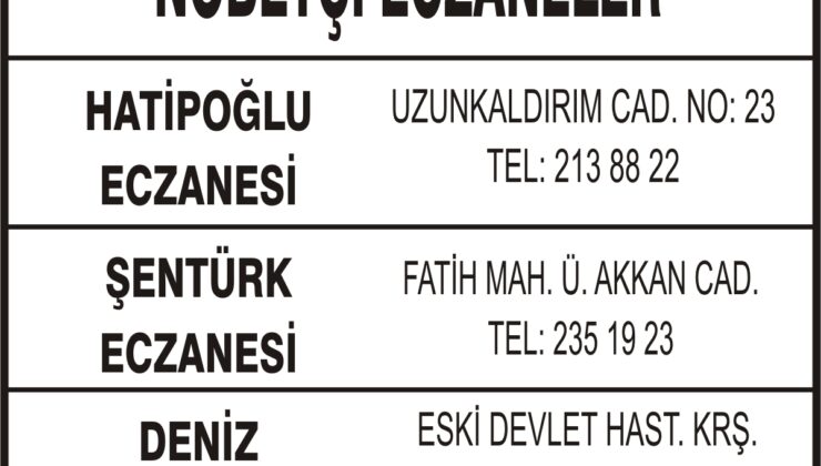 Nöbetçi Eczaneler