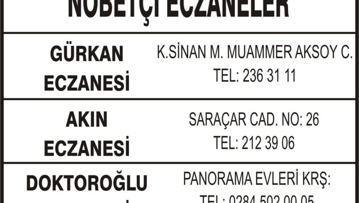 Nöbetçi Eczaneler