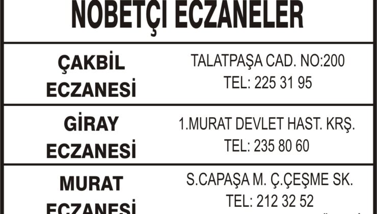 Nöbetçi Eczaneler