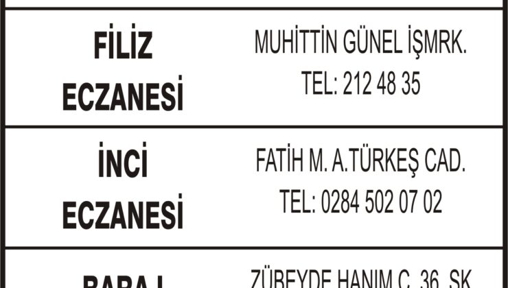 Nöbetçi Eczaneler