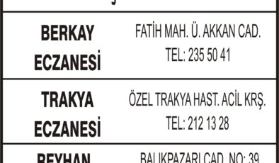 Nöbetçi Eczaneler