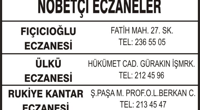 Nöbetçi Eczaneler