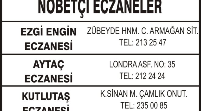Nöbetçi Eczaneler