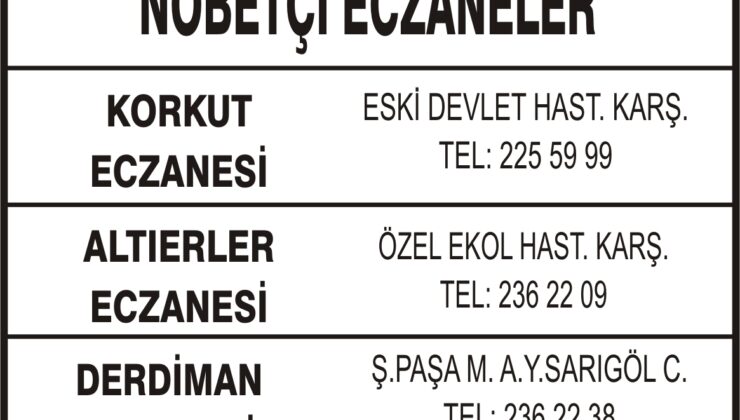 Nöbetçi Eczaneler