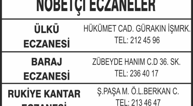Nöbetçi Eczaneler