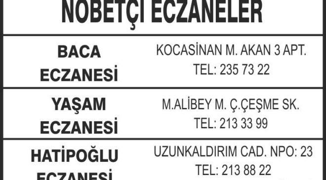 Nöbetçi Eczaneler