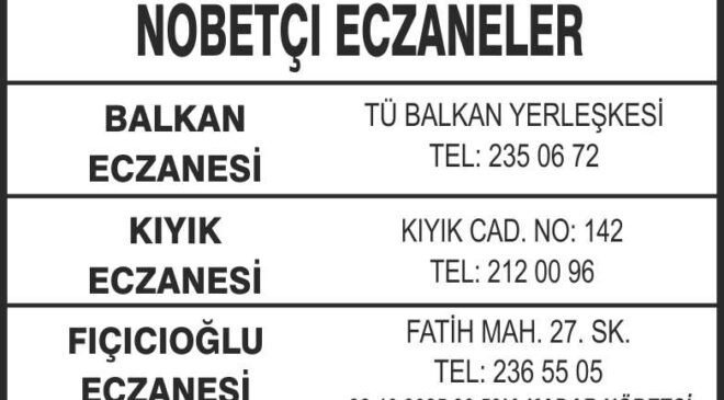 Nöbetçi Eczaneler