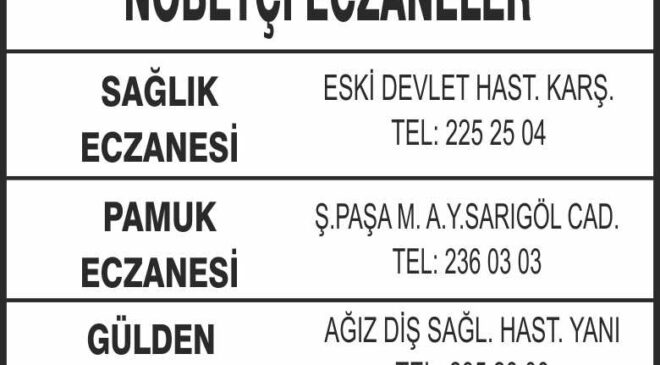 Nöbetçi Eczaneler