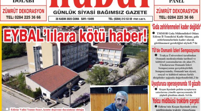 28 Kasım 2025 Cuma Hudut Gazetesi