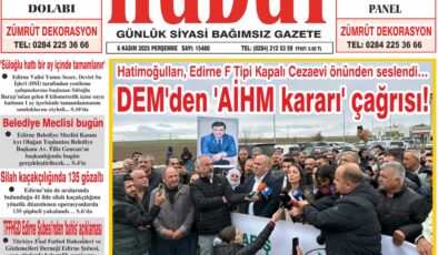 6 Kasım 2025 Perşembe Hudut Gazetesi
