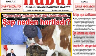 7 Kasım 2025 Cuma Hudut Gazetesi