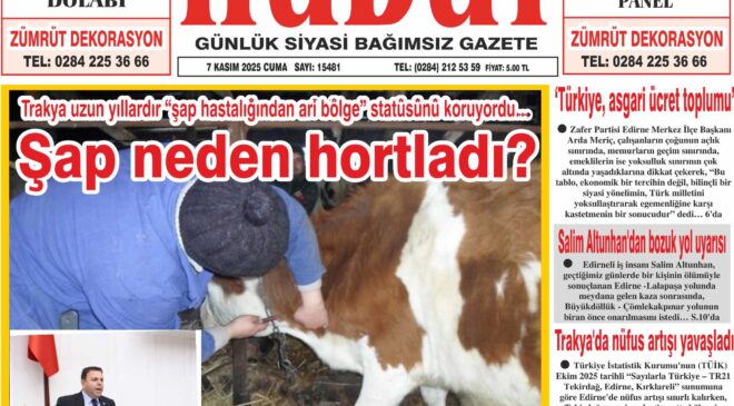 7 Kasım 2025 Cuma Hudut Gazetesi