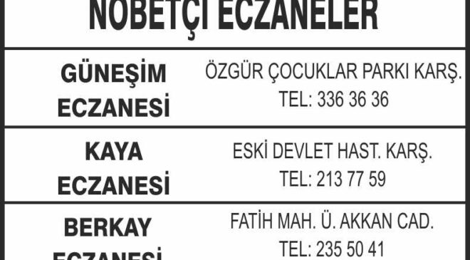 Nöbetçi Eczaneler