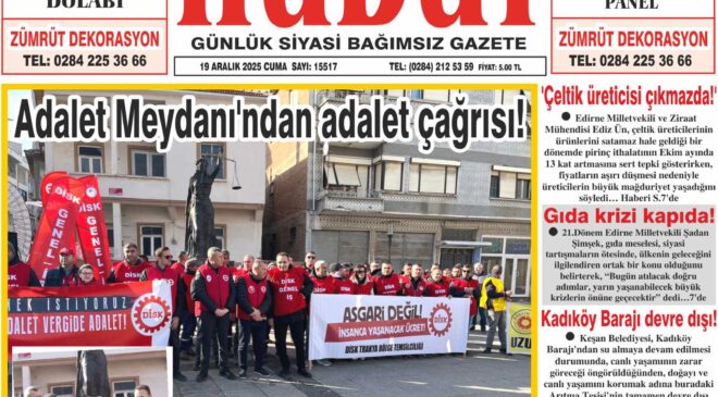 19 Aralık 2025 Cuma Hudut Gazetesi