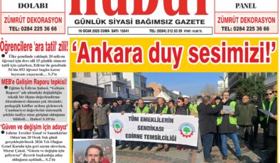 16 Ocak 2026 Cuma Hudut Gazetesi