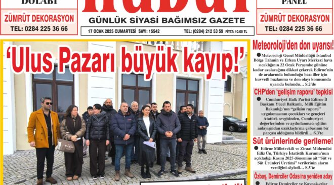 17 Ocak 2026 Cumartesi Hudut Gazetesi
