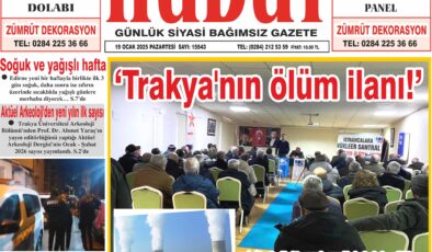 19 Ocak 2026 Pazartesi Hudut Gazetesi