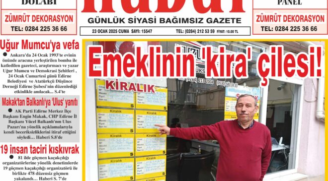 23 Ocak 2026 Cuma Hudut Gazetesi