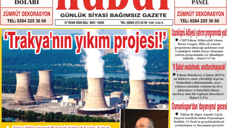 27 Ocak 2026 Salı Hudut Gazetesi