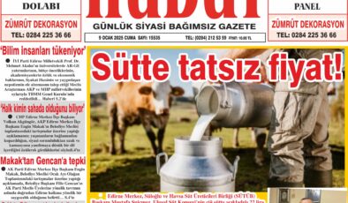 9 Ocak 2026 Cuma Hudut Gazetesi