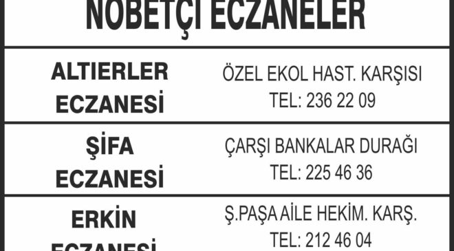 Nöbetçi Eczaneler