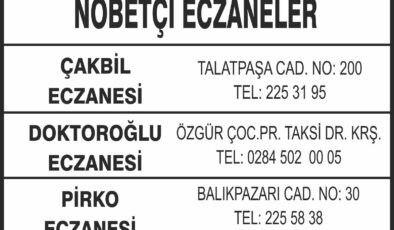 Nöbetçi Eczaneler