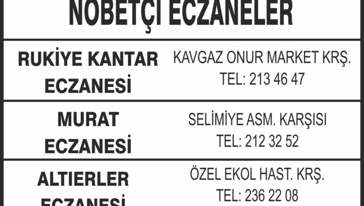 Nöbetçi Eczaneler