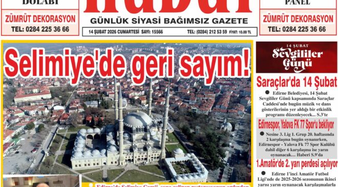 14 Şubat 2026 Cumartesi Hudut Gazetesi