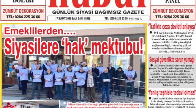 17 Şubat 2026 Salı Hudut Gazetesi