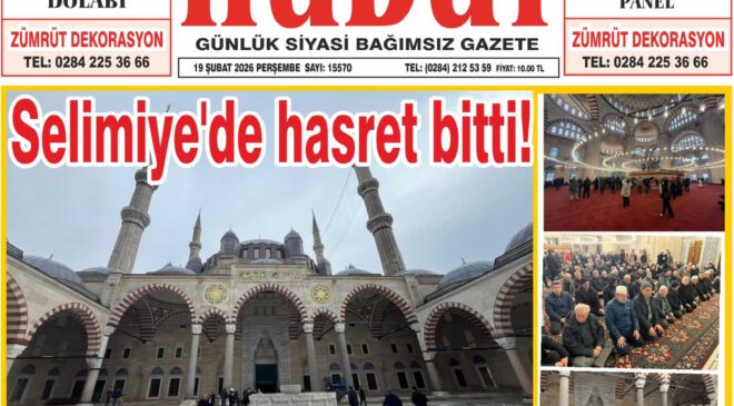 19 Şubat 2026 Perşembe Hudut Gazetesi