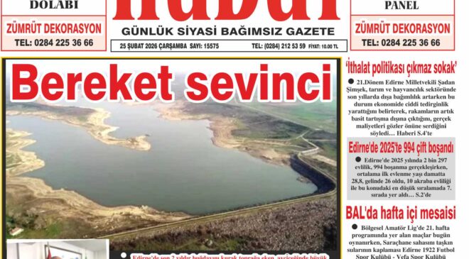 25 Şubat 2026 Çarşamba Hudut Gazetesi